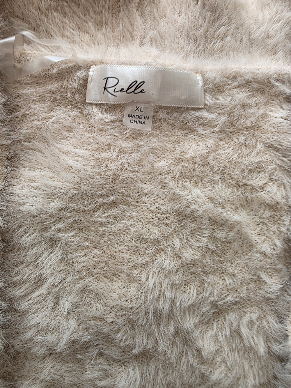 Rielle Soft Fuzzy Open-Front Cardigan Blush Color - Picture 3 of 6